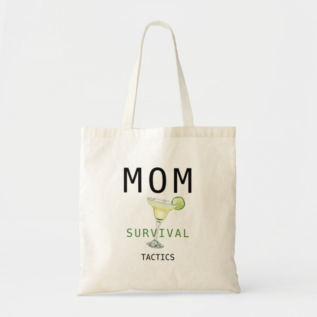 Mum Margarita Survival Tactics Funny Tote Bag (Front)