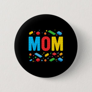 Mum Master Builder Building Bricks Blocks Family M 6 Cm Round Badge