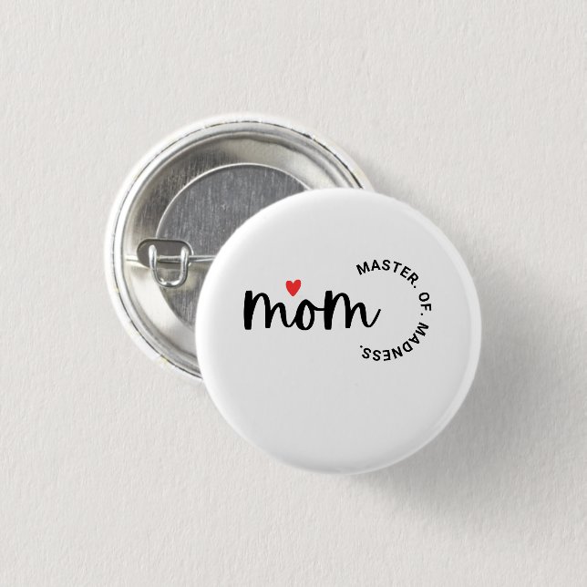 Mum Master Of Madness 3 Cm Round Badge (Front & Back)