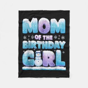 Mum Matching Birthday Girl Winter Snowflake Family Fleece Blanket