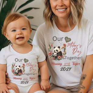Mum Matching Panda Our First Mother'sday Together T-Shirt
