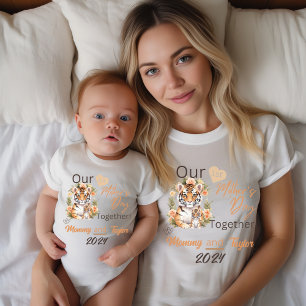 Mum Matching Tiger Our First Mother's Day Together T-Shirt