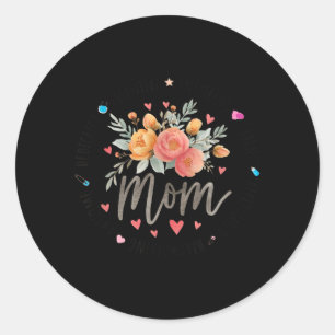 Mum Meaning with Botanical Happy Mothers Day 2026 Classic Round Sticker