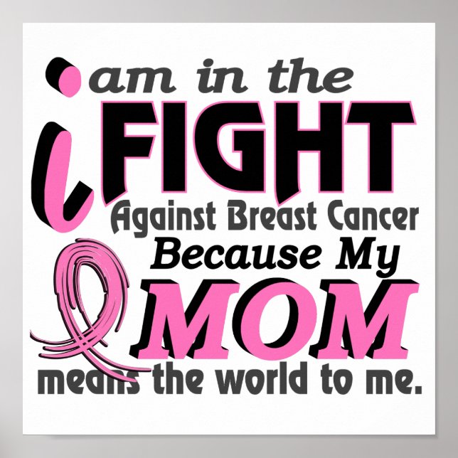 Mum Means The World To Me Breast Cancer Poster (Front)