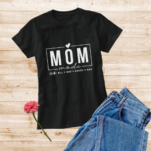 Mum Mode Funny Simple Modern Script Typography T-Shirt