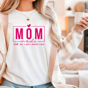 Mum Mode Funny Simple Modern Script Typography T-Shirt