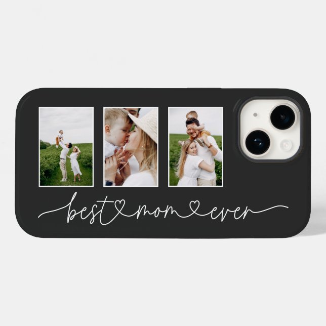 mum modern 3 photo elegant cute birthday Christmas Case-Mate iPhone Case (Back (Horizontal))