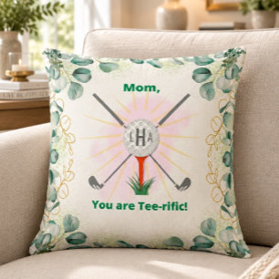 Mum Monogram Golf Ball & Tee 20"x20" Pillow