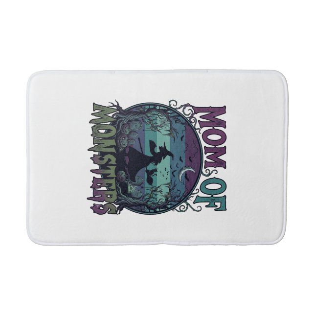 Mum Monsters Halloween Witch Moon Pumpkins Graveya Bath Mat (Front)