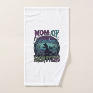 Mum Monsters Halloween Witch Moon Pumpkins Graveya Hand Towel
