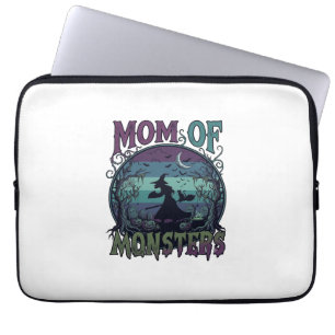 Mum Monsters Halloween Witch Moon Pumpkins Graveya Laptop Sleeve
