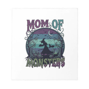 Mum Monsters Halloween Witch Moon Pumpkins Graveya Notepad