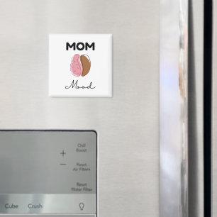 Mum Mood Coffee Brain Minimalist Design Magnet