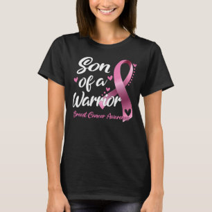 Mum Mother Breast Cancer Fighter Awareness Son Of  T-Shirt