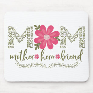 Mum-mother-hero-friend_Floral Mouse Pad
