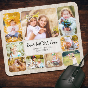 Mum Mother Kids Family 9 Photos Mouse Pad