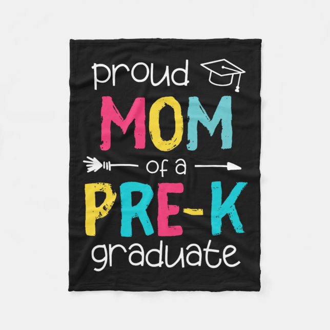 Mum Mother Prek Preschool Family Matching Graduati Fleece Blanket (Front)