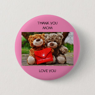 mum mother thank you 6 cm round badge