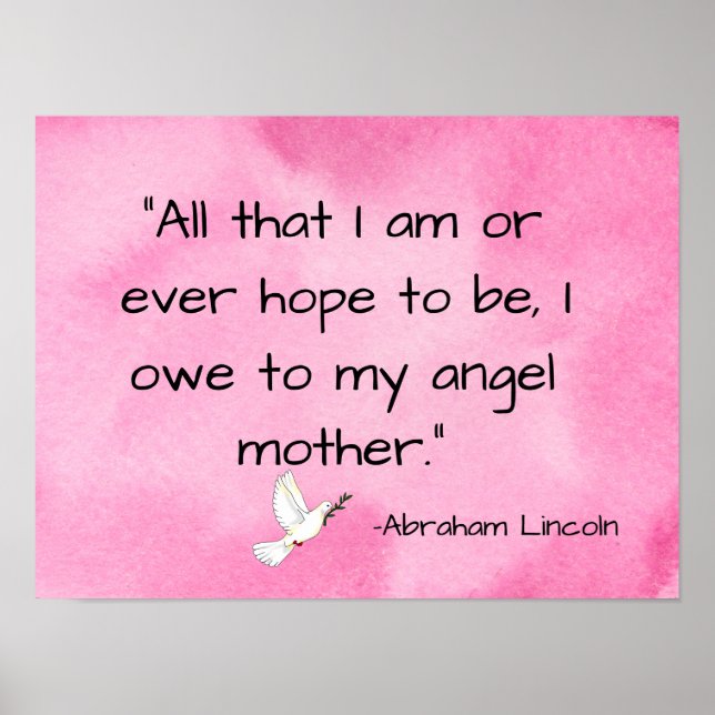 Mum Mother's Day Abraham Lincoln Quote Poster (Front)