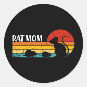 Mum Mother's Day Animal Lover Retro Vintage Classic Round Sticker