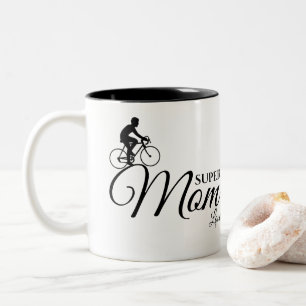 Mum   Mothers Day Black Script Bike rider Two-Tone Coffee Mug