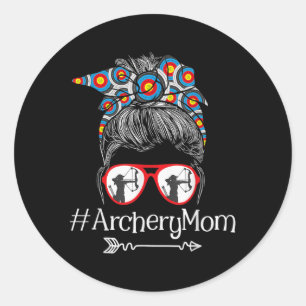 Mum - Mothers Day Bowhunter Archer Bowman Bows Classic Round Sticker