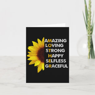 Mum Mother's Day Mum Amazing Loving Strong Best Mo Card
