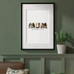 Mum multi photo best elegant simple typography poster<br><div class="desc">Mum 3 photo modern typography gift. Ideal for contemporary elegant mothers day,  birthdays or Christmas home decor art print poster gifts. Modern black and white design,  colour can be customised to suit your decor and style.</div>
