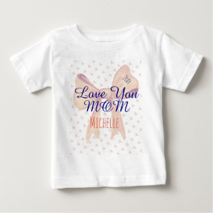 Mum Mummy Love You Cute Stylish Modern Mothers Day Baby T-Shirt