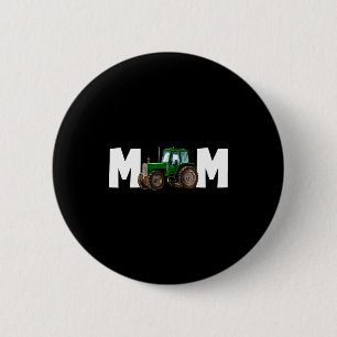 Mum mummy of the birthday boy kid tractor farmer 6 cm round badge