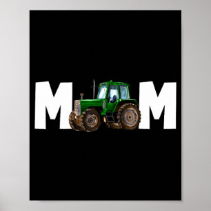 Mum mummy of the birthday boy kid tractor farmer poster