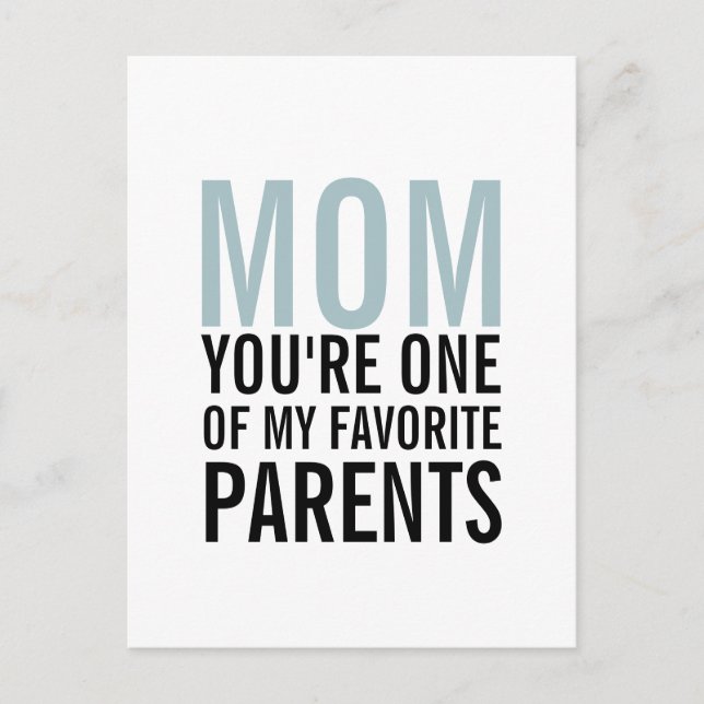 Mum My Favourite Parent Mother's Day Postcard (Front)