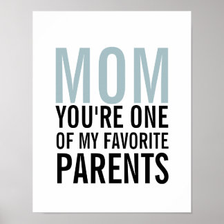 Mum My Favourite Parent Mother's Day Poster