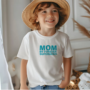 Mum My Forever Superhero turquoise Baby T-Shirt