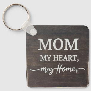 Mum: My Heart, My Home Aluminium Square Keychain