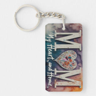 Mum: My Heart, My Home Keychain