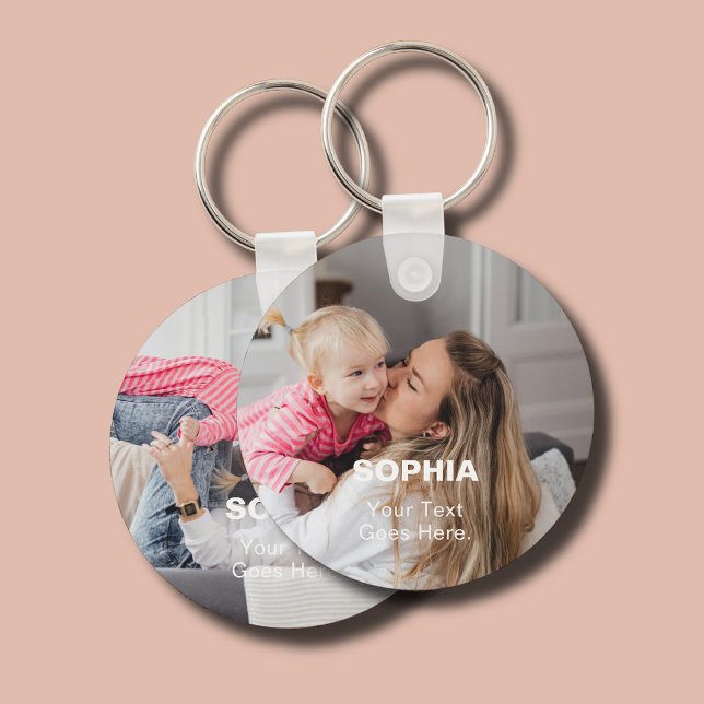 Mum Name 2 Photo Simple Key Ring (Creator Uploaded)