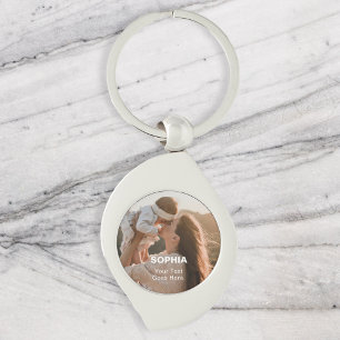 Mum Name Photo Simple Key Ring