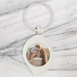 Mum Name Photo Simple Key Ring