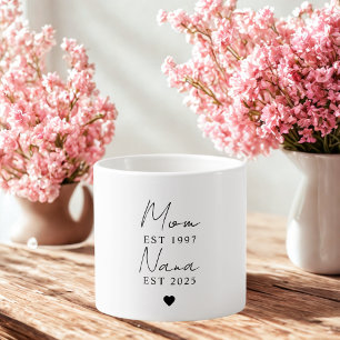 Mum Nana EST Year Custom Minimalist Gift Espresso Cup