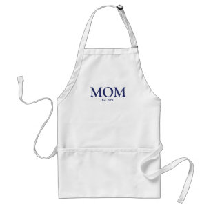 Mum navy blue white custom established date cute standard apron