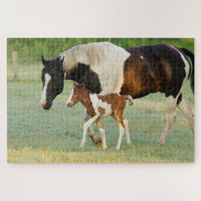 Mum & Newborn Paint Filly Jigsaw Puzzle (Horizontal)
