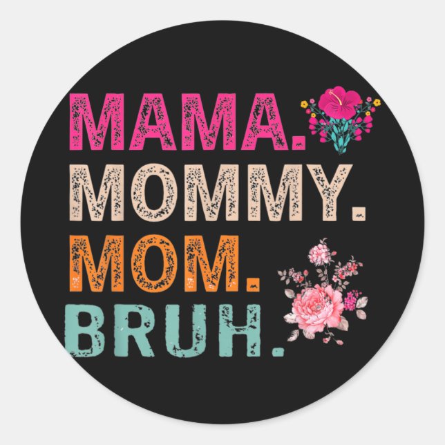 Mum Noun Definition Funny Mama Mothers Day  Classic Round Sticker (Front)