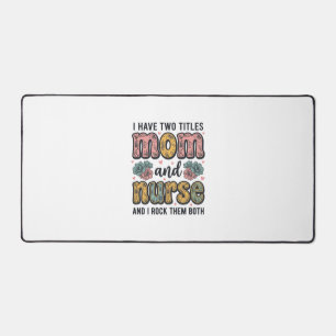 Mum Nurse Floral Vintage Quote Design_1 Desk Mat