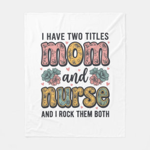 Mum Nurse Floral Vintage Quote Design_1 Fleece Blanket