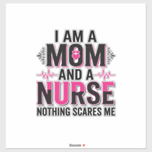 Mum Nurse Nothing Scares Me Vintage Engraving Desi