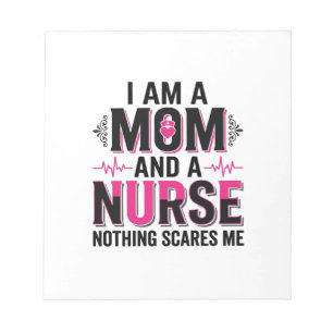Mum Nurse Nothing Scares Me Vintage Engraving Desi Notepad