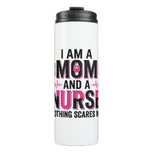 Mum Nurse Nothing Scares Me Vintage Engraving Desi Thermal Tumbler