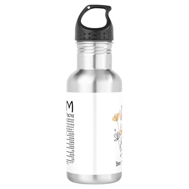 Mum Nutrition Facts Bottle Wrap - Gift for Mum (Front)