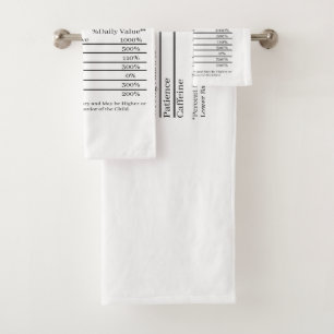 Mum Nutritional Facts Bath Towel Set